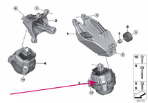 Hydroložisko motoru levé 30d, 40d B57X B57Y