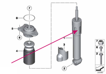 Zadní tlumič pérování F11/F11 LCI (standardní podvozek)