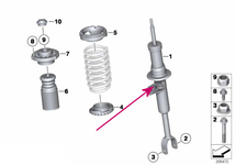 Přední tlumič pérování levý F11/F11 LCI (standardní podvozek)