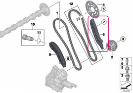 Vodicí lišta rozvodového řetězu BMW 11318576290 (OEM)