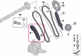 Napínací lišta rozvodového řetězu BMW 11317797898 (OEM)