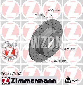 Zadní brzdový kotouč (280x10mm) děrovaný