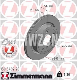 Zadní brzdový kotouč (300x20mm)