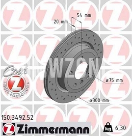 Zadní brzdový kotouč (300x20mm) děrovaný
