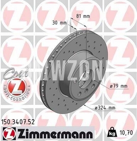 Přední brzdový kotouč (324x30mm) děrovaný