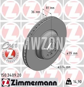 Přední brzdový kotouč (374x36mm)