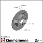 Zadní brzdový kotouč (280x10mm) děrovaný