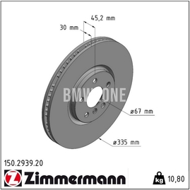 Přední brzdový kotouč (335x30mm)