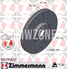 Přední pravý brzdový kotouč (395x36mm) M-Performance děrovaný