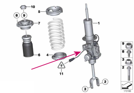 Přední tlumič pérování levý F10/F11 (adaptivní podvozek) (OEM)