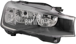 Světlomet halogen pravý X3 F25, X4 F26 H7+H7 s motorkem
